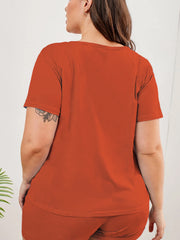 Christmas Casual Pajama Set - Tree Print Top & Shorts with Eye Mask