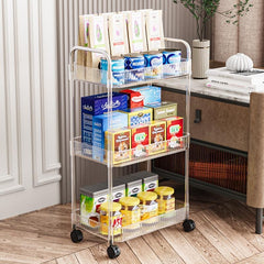 Acrylic Snack Trolley Dorm Bookshelf Bathroom Storage Rack