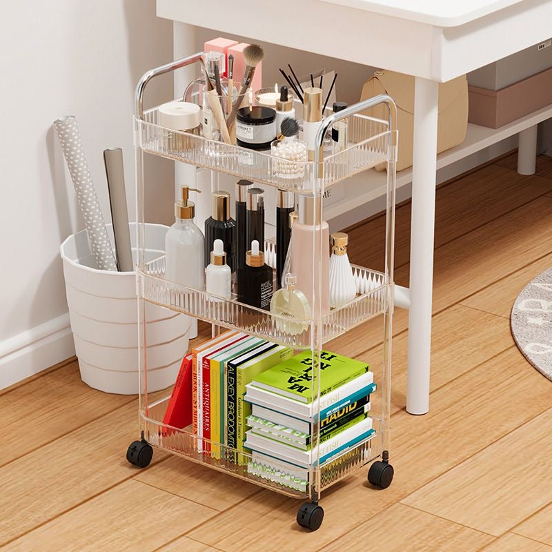 Acrylic Snack Trolley Dorm Bookshelf Bathroom Storage Rack