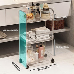 Acrylic Snack Trolley Dorm Bookshelf Bathroom Storage Rack