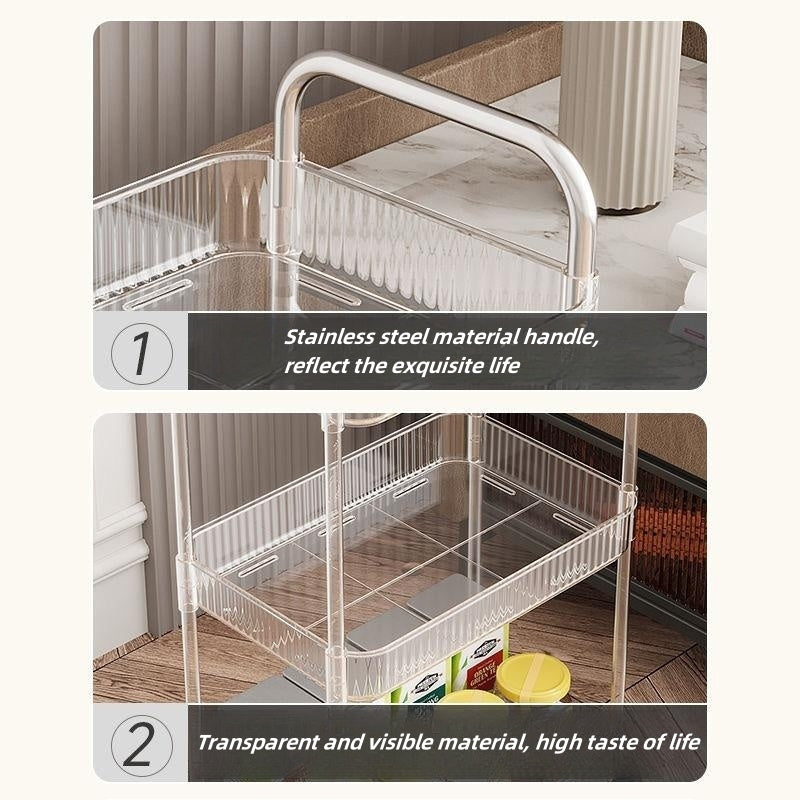 Acrylic Snack Trolley Dorm Bookshelf Bathroom Storage Rack