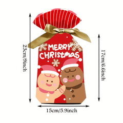 20pcs Christmas Gift Bags With Ribbon Drawstring for Candy Fruit