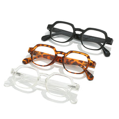 Readers Spring Hinge Squared Plastic Frame Glasses For Men And Women