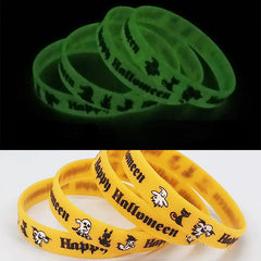 6 Sets Luminous Halloween Women's Silicone Wristband