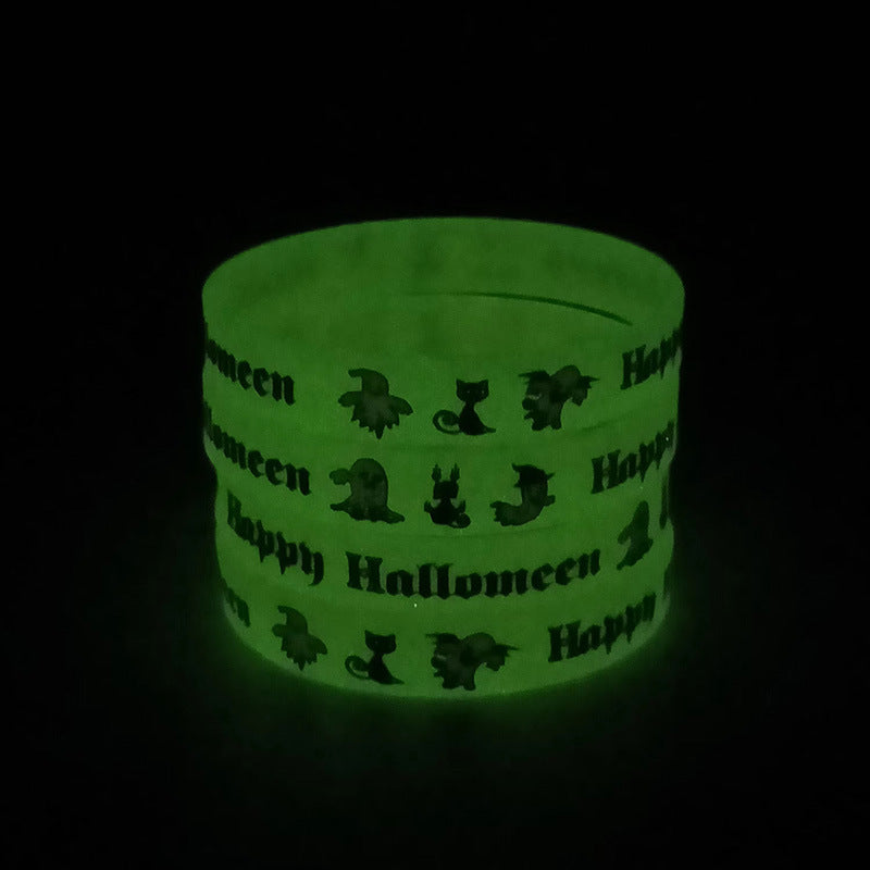6 Sets Luminous Halloween Women's Silicone Wristband