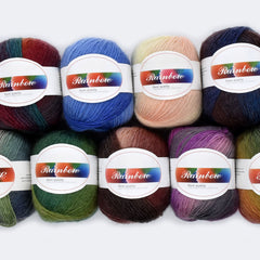 Rainbow Soft Yarn 70% Australian Wool 30% Nylon Gradient Yarn