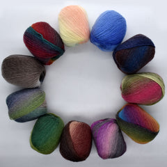 Rainbow Soft Yarn 70% Australian Wool 30% Nylon Gradient Yarn