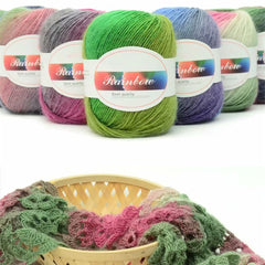 Rainbow Soft Yarn 70% Australian Wool 30% Nylon Gradient Yarn
