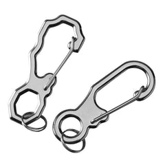 2pcs Metal Stainless Steel Buckle Keychain Multifunctional Key Chain