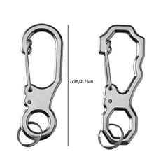 2pcs Metal Stainless Steel Buckle Keychain Multifunctional Key Chain