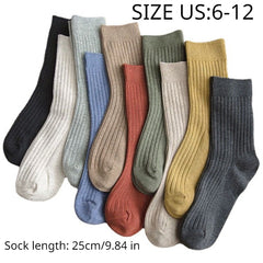 5 Pairs Men's Breathable Mid Tube Sports Socks