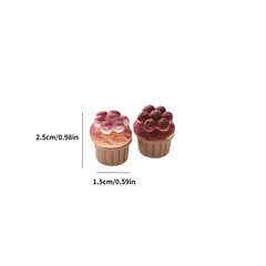 2pcs Doll House Food Play Sim. Accessories DIY Cream Glue Fruit Cake