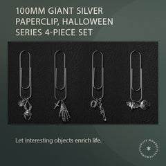 4pcs 100mm Giant Silver Paper Clips Halloween Series