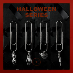 4pcs 100mm Giant Silver Paper Clips Halloween Series