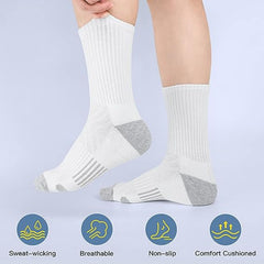 5 Pairs Men's Basketball Crew Socks for Autumn/Winter