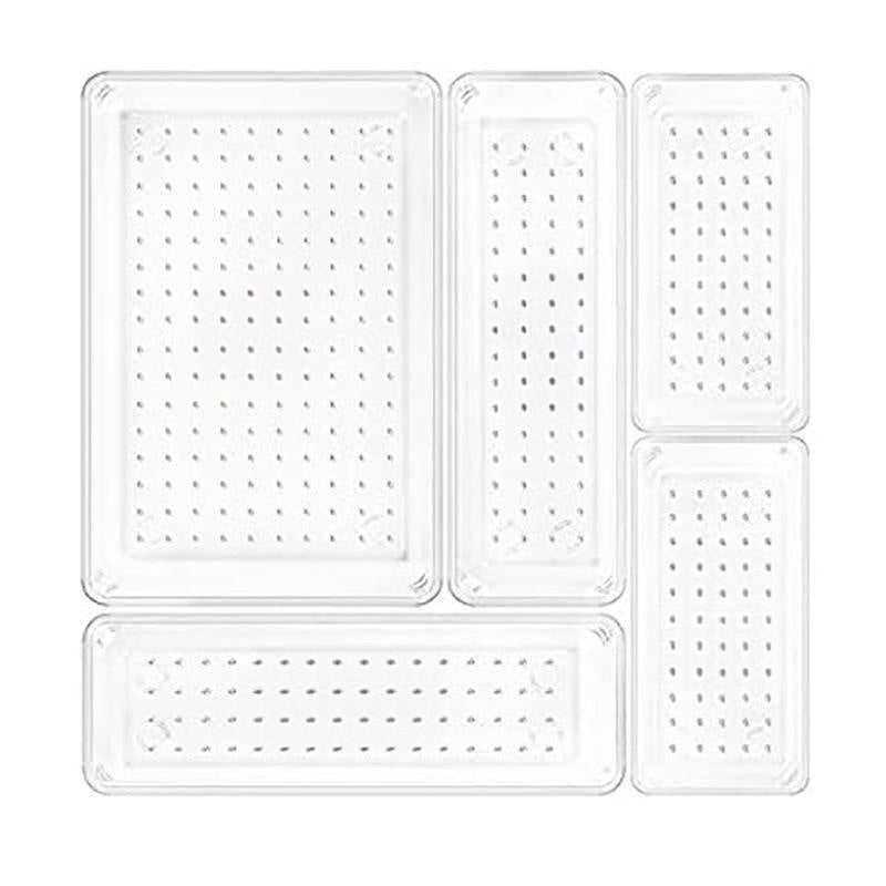7-Piece Plastic Drawer Organizer Set for Bathroom and Dressing Table
