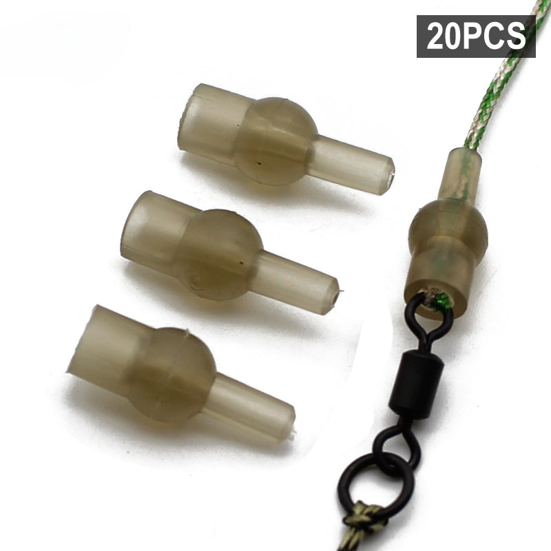 20pcs Soft Rubber Stopper Bead Line Sleeve Fishing Rigs Tackle Accessories