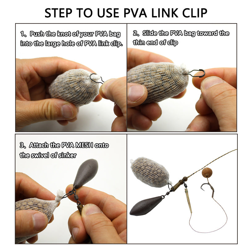10pcs Fishing Link Clip For Carp Hair Rig Feeder Tackle Accessories