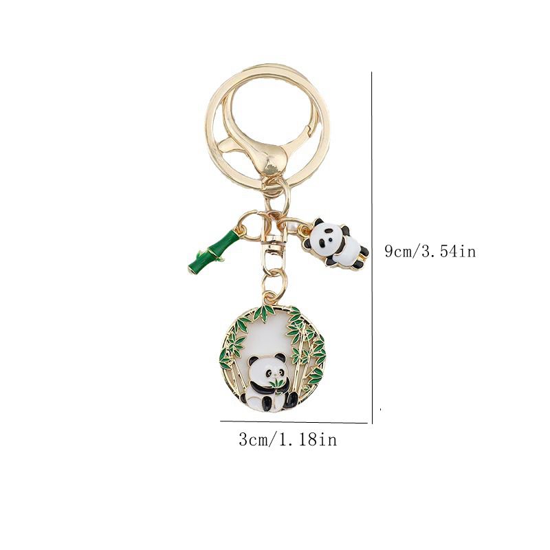 Panda Flower Couple Keychain Bag Backpack Purse Pendant Ornament