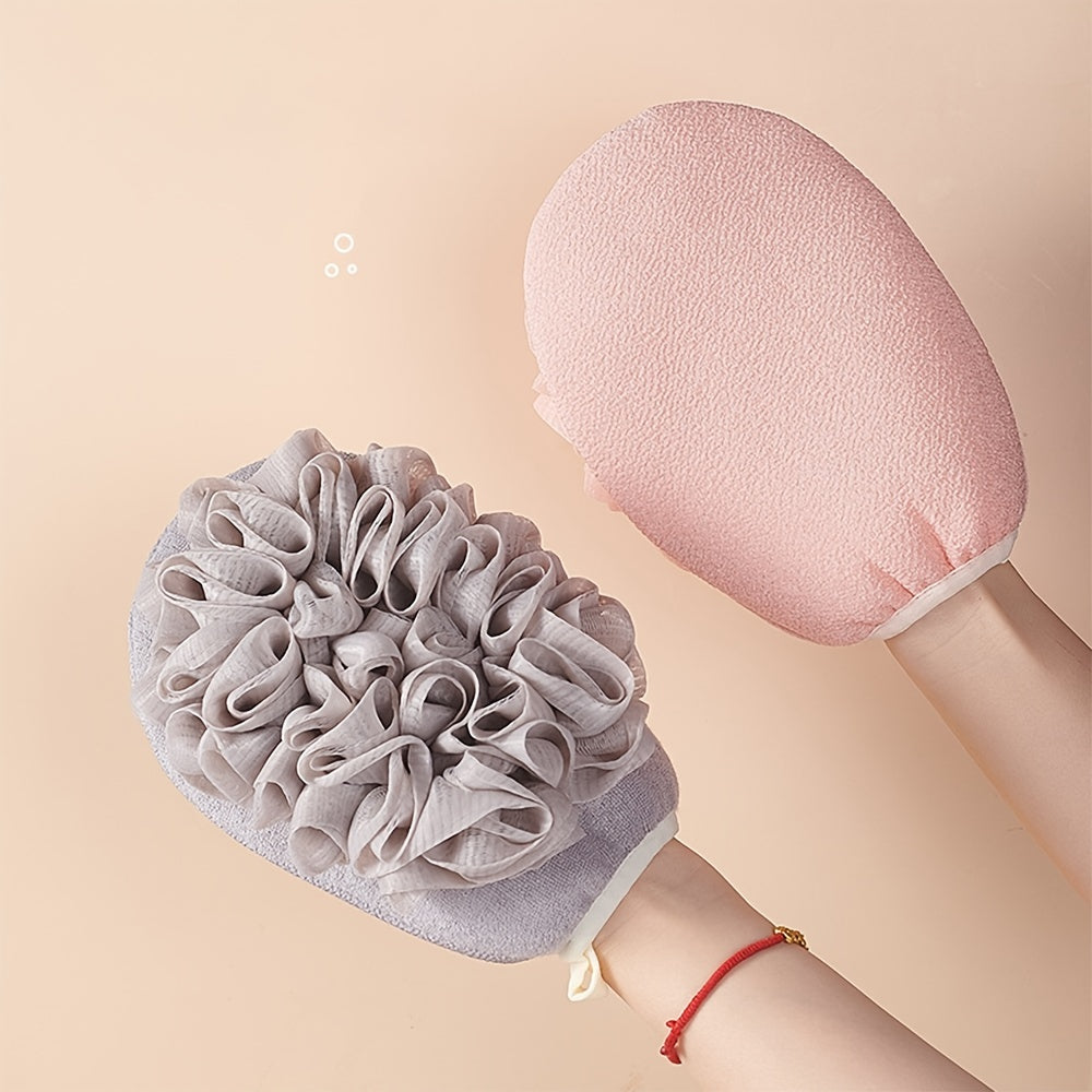 2 in 1 Skin-Friendly Shower Gloves with Bath Ball