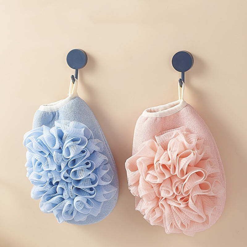 2 in 1 Skin-Friendly Shower Gloves with Bath Ball