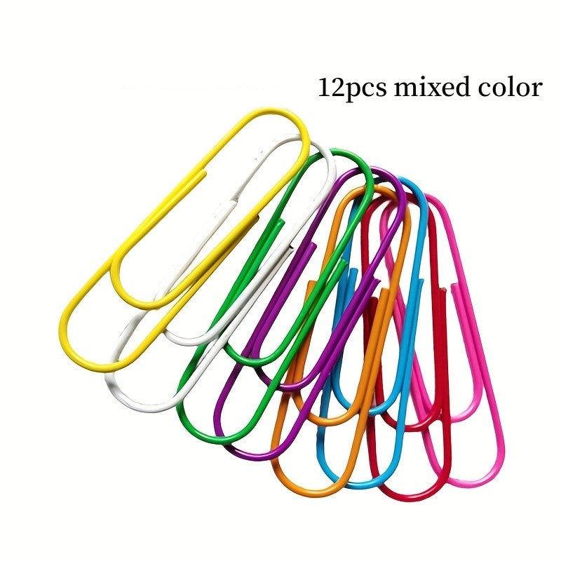Multicolored Jumbo Coated Paper Clips 100mm - 12 or 5 Packs