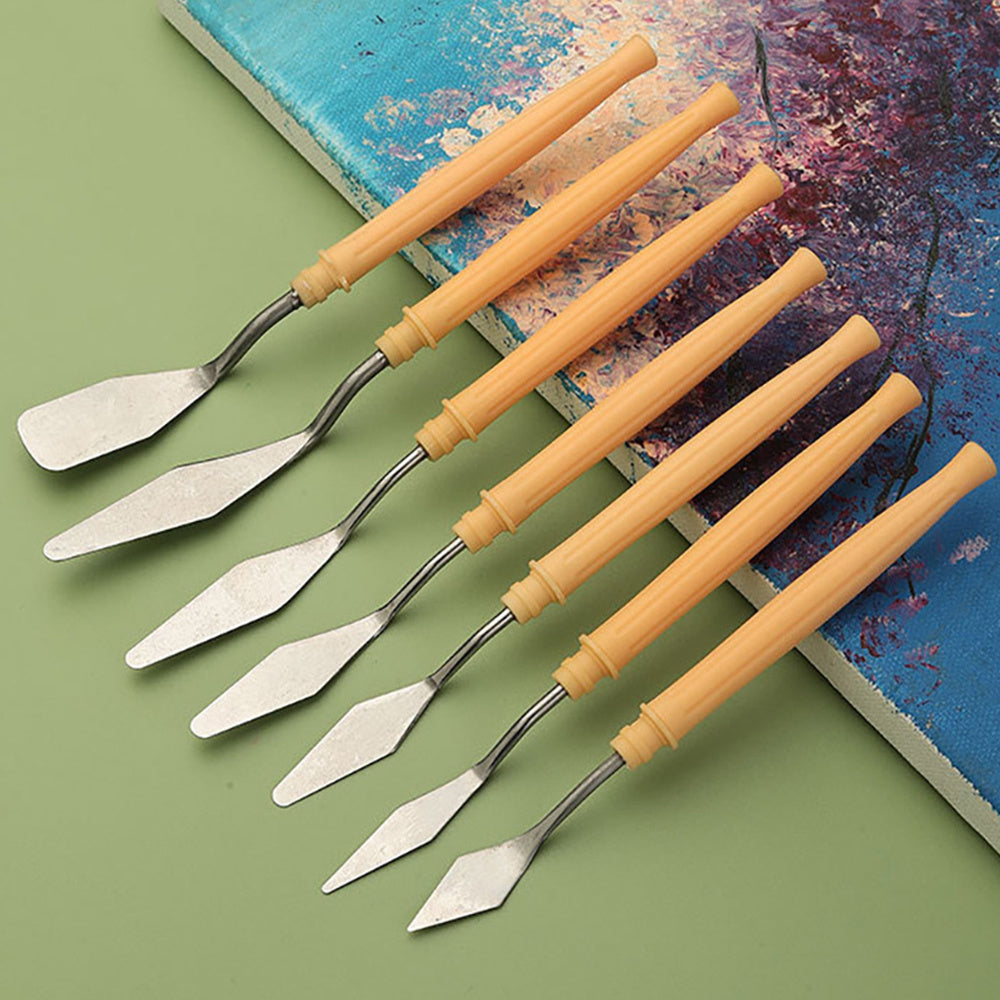7pcs Cake Palette Mini Spatula Art Small Clay Tools Decorating