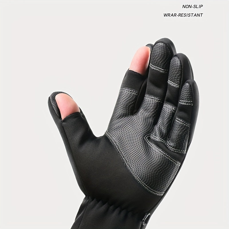 Waterproof Warm Fishing Gloves Non slip Windproof Gloves Winter Fishing Cycling