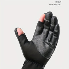 Waterproof Warm Fishing Gloves Non slip Windproof Gloves Winter Fishing Cycling