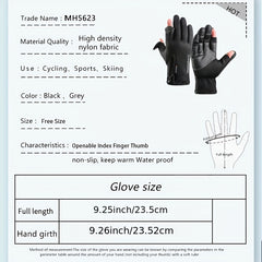 Waterproof Warm Fishing Gloves Non slip Windproof Gloves Winter Fishing Cycling