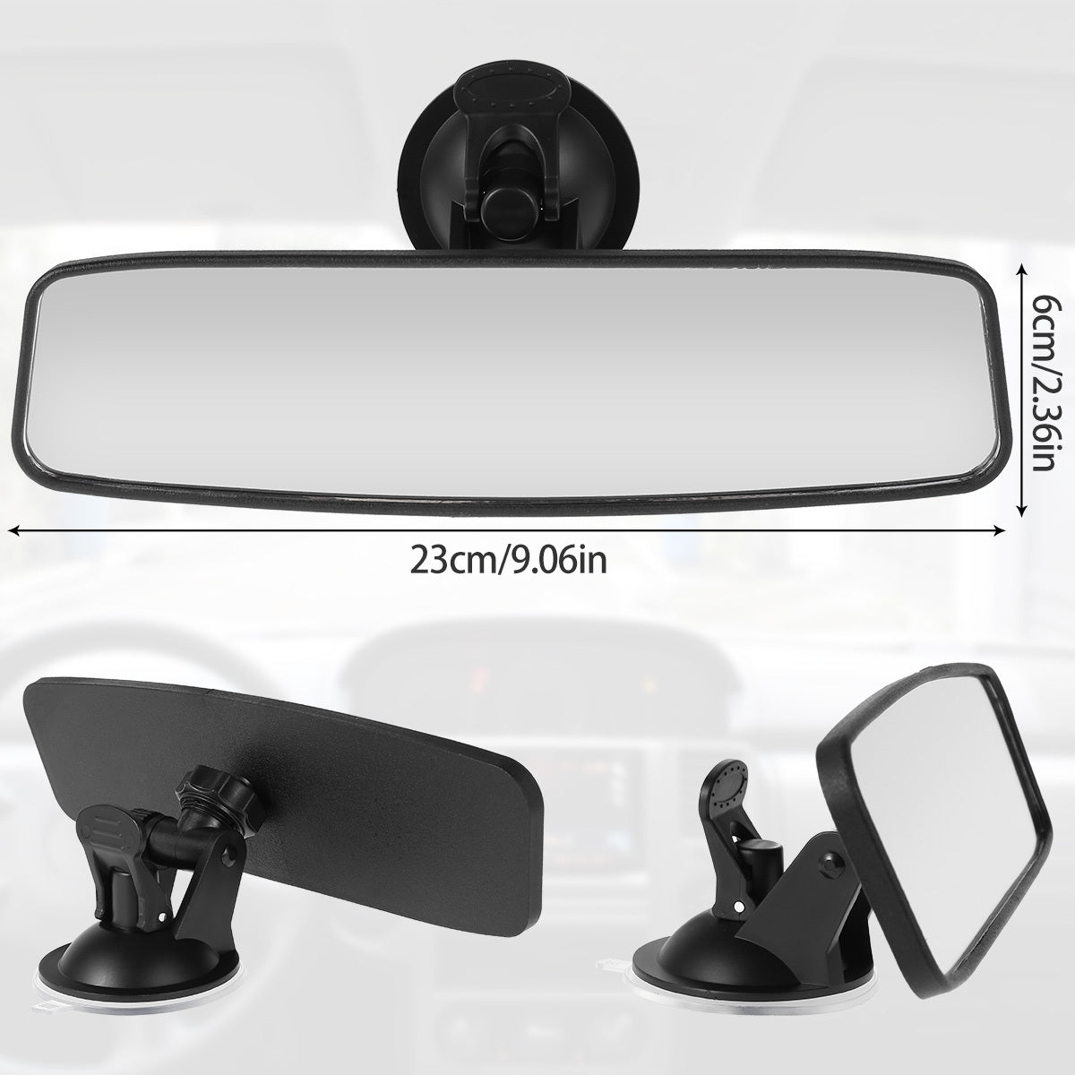 Car Rear View Mirror Wide Angle Adjustable Interior Mirror