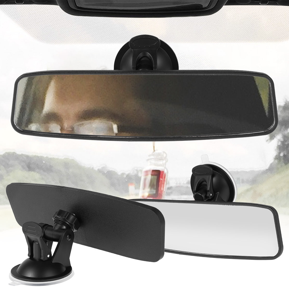 Car Rear View Mirror Wide Angle Adjustable Interior Mirror