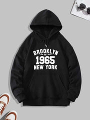 Men's YORK Letter Number Print Hoodie S