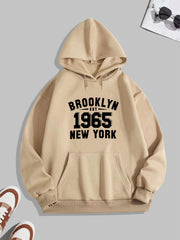 Men's YORK Letter Number Print Hoodie S