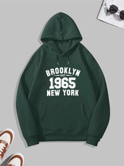 Men's YORK Letter Number Print Hoodie S