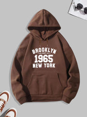 Men's YORK Letter Number Print Hoodie S
