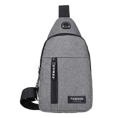 Casual Crossbody Bag For Men Women Portable Shoulder Bag With Earphone Hole