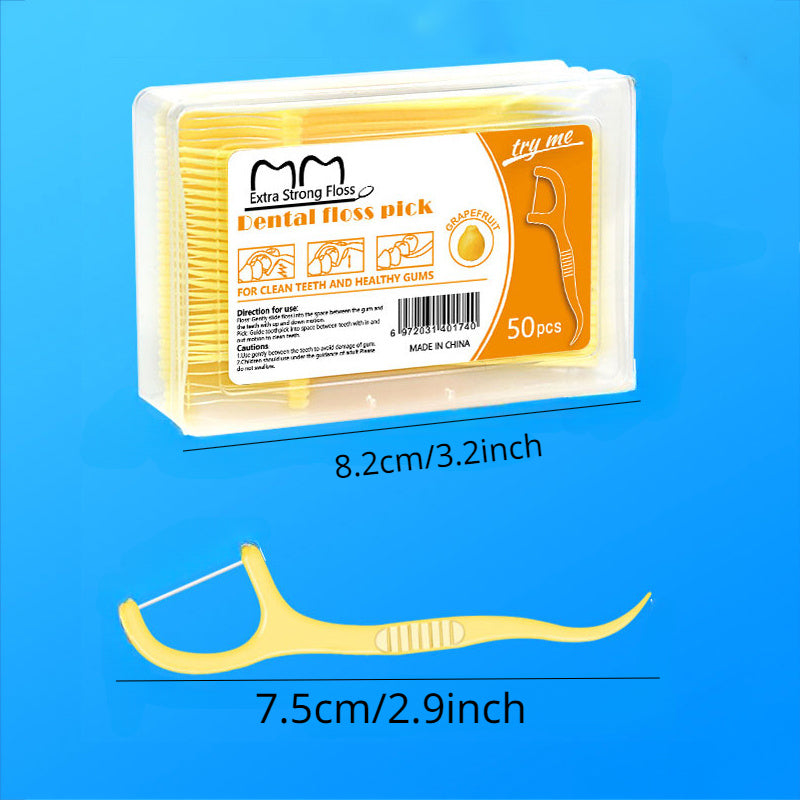 Mint Fruit Flosser Portable Toothpick Dental Floss Pick