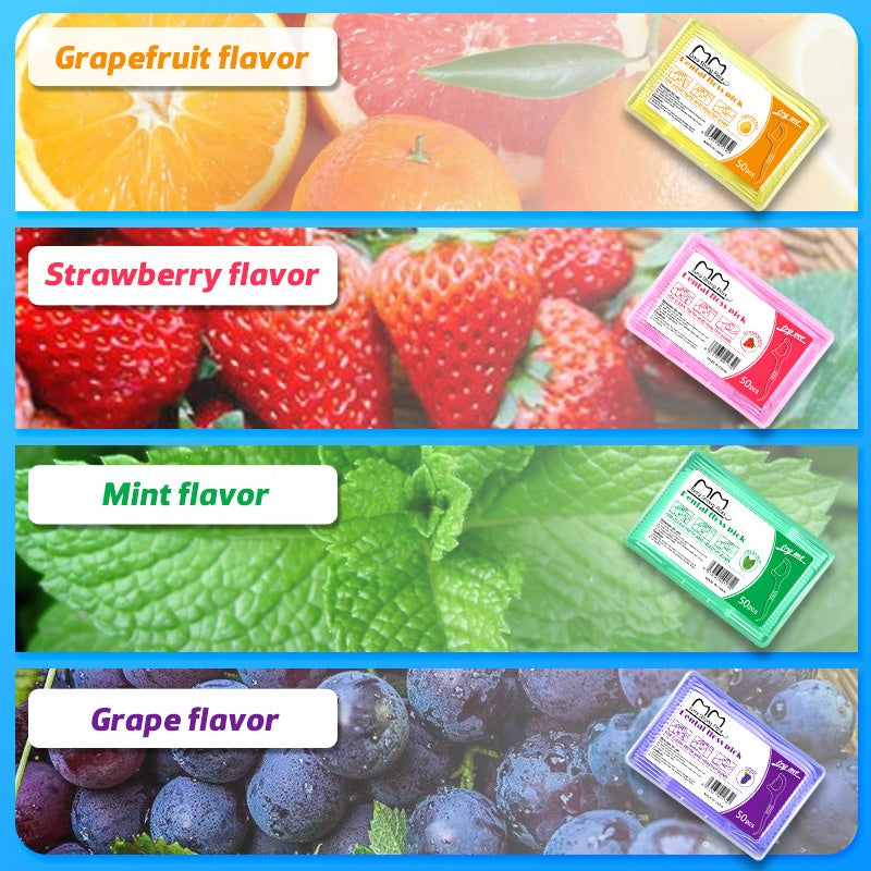 Mint Fruit Flosser Portable Toothpick Dental Floss Pick