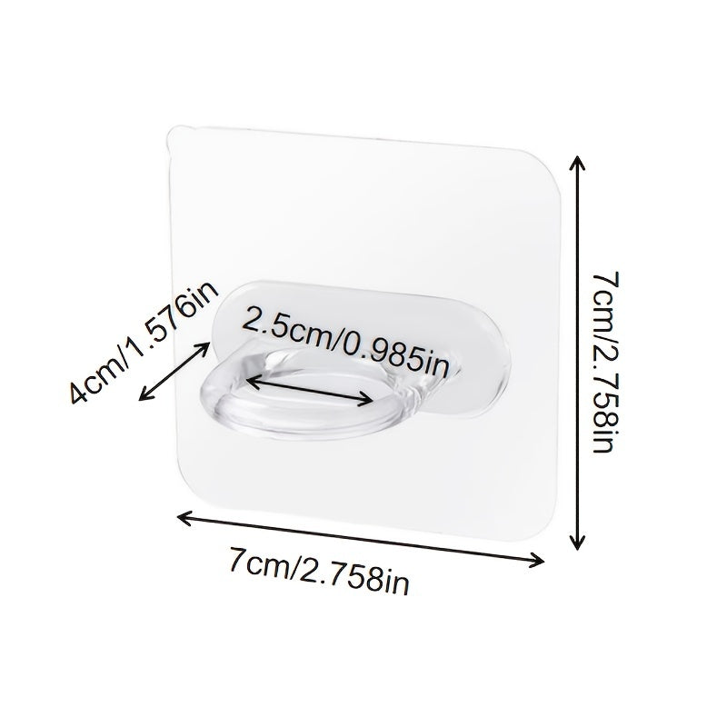 2pcs Transparent Adhesive Curtain Rod Bracket Holder