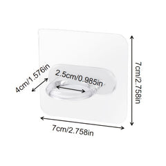 2pcs Transparent Adhesive Curtain Rod Bracket Holder