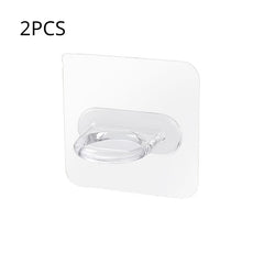 2pcs Transparent Adhesive Curtain Rod Bracket Holder
