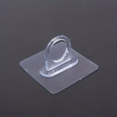 2pcs Transparent Adhesive Curtain Rod Bracket Holder