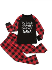 Pajama Set Women's Plus Letter & Heart Print Tee & Pants Lounge Set