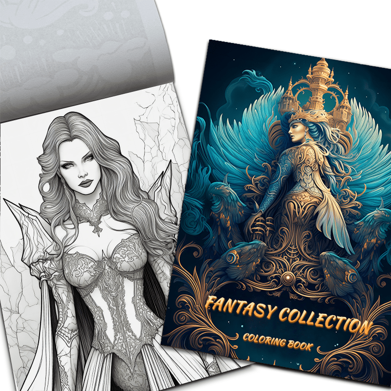 Fantasy Adult Coloring Book - Stress Relief - 25 Pages - Thick Paper