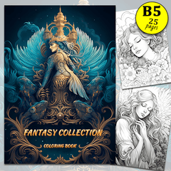 Fantasy Adult Coloring Book - Stress Relief - 25 Pages - Thick Paper