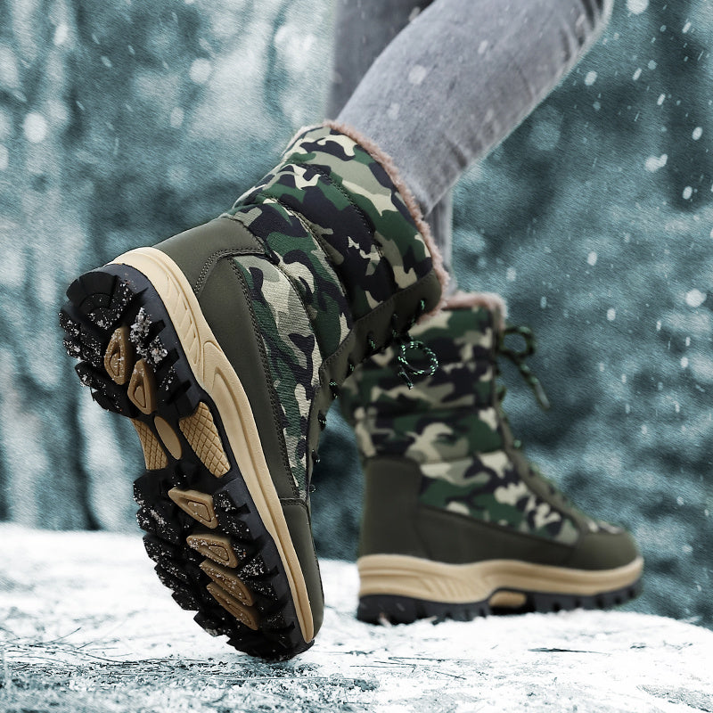 Camouflage Non-slip Lace Up Hiking Boots for Women