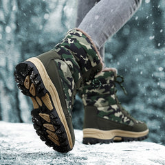 Camouflage Non-slip Lace Up Hiking Boots for Women