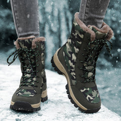 Camouflage Non-slip Lace Up Hiking Boots for Women