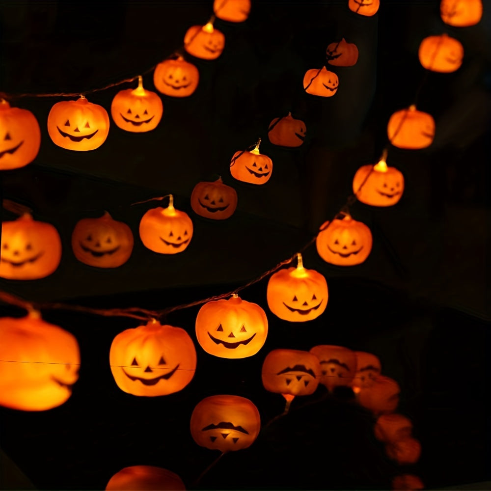 LED Pumpkin Lights Halloween String Lights 2 Modes for Holiday Party Balcony